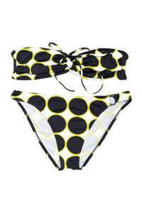 Swimwear: #185 Morgan Bikini Set Black, White, And Chartreuse/yellow-green | c. 174 | Size 14