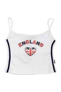 #21 Girls Football Cami Tank Top White | c. 174 | Size 8/10