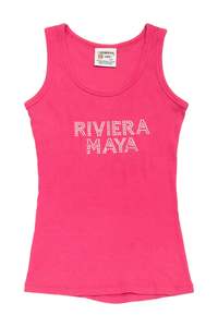 Baby Tees: #108 Caribbean Side Ribbed Tank Top Hot Pink | c. 174 | Size 10/12