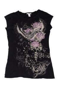 #109 Short Sleeve T-shirt Black | c. 174 | Size 12