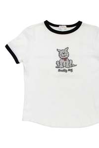 Baby Tees: #50 Etam T-shirt White | c. 173 | Size 6