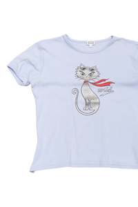#53 Glam Short-sleeve Graphic T-shirt Blue | c. 173 | Size 10