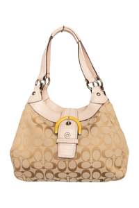 Bags: #269 Coach Shoulder Bag Blush and Beige | c. 174