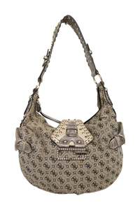 #268 Monogram Studded Guess Shoulder Bag Beige | c. 174