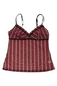 Top Picks: #33 Etam Camisole Top Black With Pink And Beige Stripes | c. 174 | Size 8