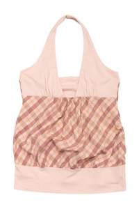 #35 Halter Top Light Pink With Multicolor Plaid | c. 174 | Size 10
