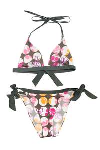 Swimwear: #96 Etam Bikini Brown with matching skirt | c. 176 | Size 8