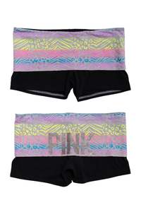 Frontpage: #180 PINK zebra fold over Shorts Black | c. 181 | Size 10