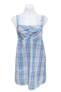 #04 Calin Kalin Camisole Plaid Pink and Blue | c. 181 | Size 14