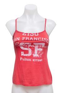Tops: #09 Bsk Graphic Camisole Top Red | c. 181 | Size 8/10