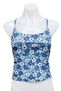 Tops: #14 Flower print Camisole Top Blue | c. 181 | Size 8