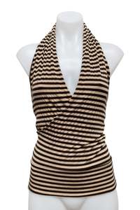 #22 Brown Striped Halter Top | c. 181 | Size 6/8