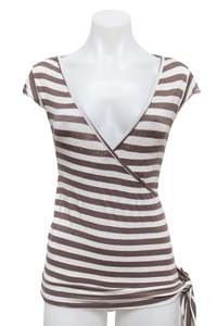 #24 Caché Caché Wrap T-shirt Brown | c. 181 | Size 8/10