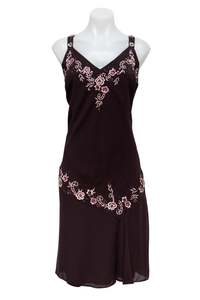 #178 Dressbarn Beaded Dress Brown | c. 180 | Size 14