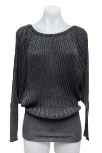 Jumpers: #75 Miss Loona Charcoal Slouchy Knit | c. 181 | Size 6