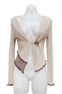 #80 Cache Cache Beige Cardigan | c. 181 | Size 8