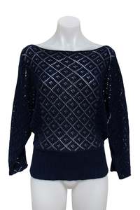 Jumpers: #85 Blasting Open Knit Navy Top | c. 181 | Size 8