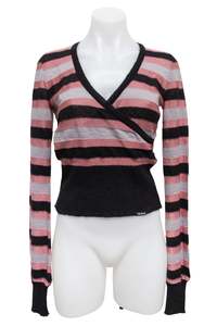 #144 Killah Stripey Long Sleeve Wrap top | c. 179 | Size 8