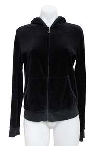 #192 Juicy Couture Zip Up Hoodie Black | c. 178 | Size 10