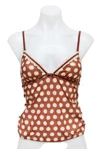 #27 Polka Dot Camisole Top Brown | c. 181 | Size 6/8