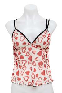 #34 Heart print Camisole Top White | c. 181 | Size 8