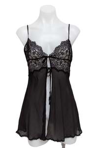 Lingerie: #42 Victoria's Secret Babydoll Camisole Top Black | c. 179 | Size 10