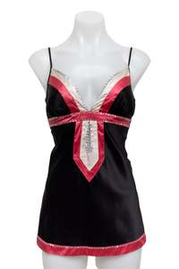 #47 Bebe Camisole Black/Red/Cream | c. 179 | Size 10