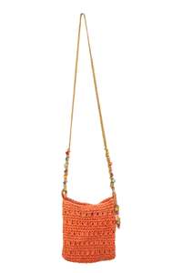 #176 Beaded Cappeli Shoulder Bag Orange | c. 180