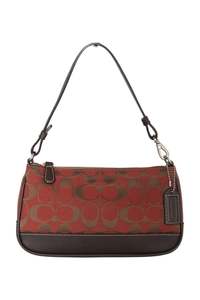 Bags: #181 Coach Monogram Demi Bag Red/Chocolate | c. 179