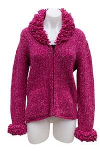 Jackets: #171 Wool Pink Zip Up Jumper | c. 186 | Size 10