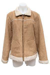 #180 Venezia Faux Suede Jacket Beige | c. 186 | Size 12