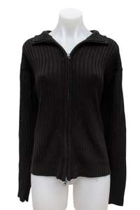 Jumpers: #185 Casual Clothes Company Zip-Up Jumper Black | c. 186 | Size 10/12