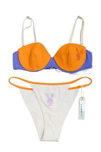 #36 Deadstock Playboy Swim Bikini White | c. 185 | Size 8