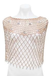 #02 Beaded Poncho Top Beige | c. 189 | Size 6/8/10