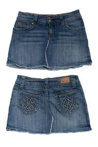 #153 Hydraulic Denim Mini Skirt Blue | c. 190 | Size 6