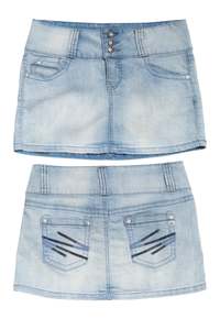 Bottoms: #163 Lei Denim Mini Skirt Blue | c. 190 | Size 8