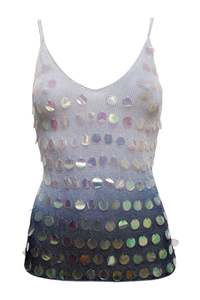 Tops: #26 Just De Pom Cami Top Silver | c. 190 | Size 8
