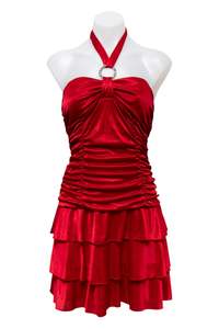 Dresses: #113 Deb Halter Dress Red | c. 190 | Size 8
