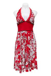 #111 My Michelle Halter Dress Red | c. 190 | Size 10/12