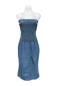 #131 MNG Denim Strapless Dress Blue | c. 190 | Size 10
