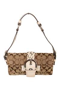 #200 Coach Flat Soho Bag Brown | c. 190