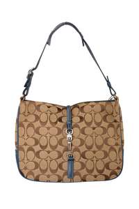 Bags: #181 Coach Clasped Bag Brown/Blue | c. 188