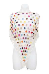 #118 Poncho Top White | c. 195 | Size 4/6/8