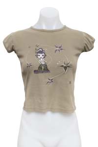 Baby Tees: #74 C.d.f. Caphore Style T-shirt Beige | c. 193 | Size 6