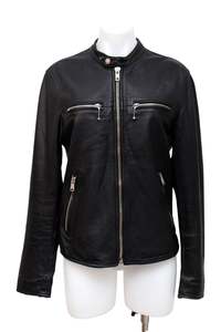 #109 Replay Leather Jacket Black | c. 197 | Size 8