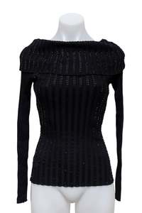 Jumpers: #80 Caché Beaded Jumper Black | c. 192 | Size 8