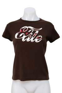 #093 Elite Models Fashion T-shirt Brown | c. 199 | Size 10/12