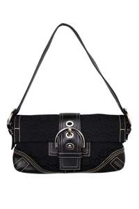 #184 Coach Flat Soho Bag Black | c. 196