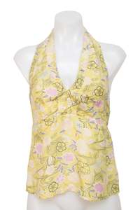 #042 Silk Halter Top Yellow | c. 199 | Size 8