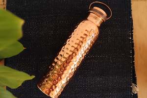Products: Hammered Copper Water Bottle With Handle